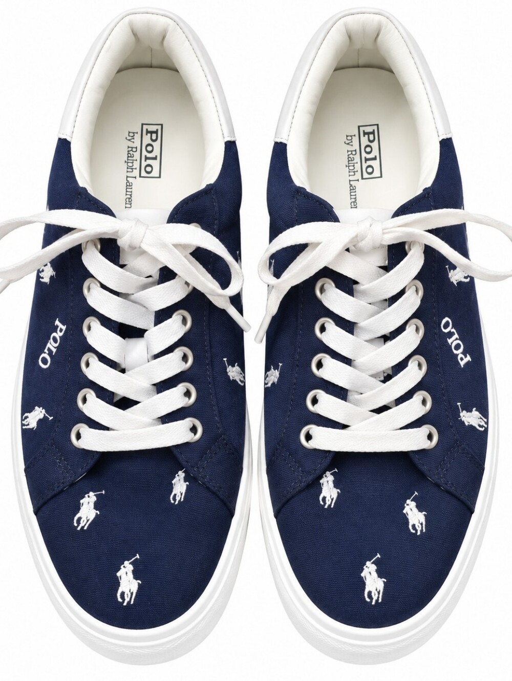 Polo by Ralph Lauren Navy Canvas Logo Low-Top Sneakers
